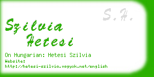 szilvia hetesi business card